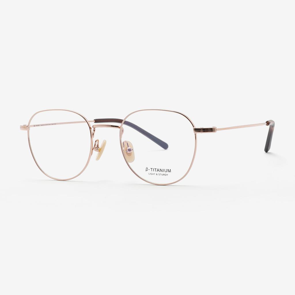 Alloaiweeo [Aloxrounz] Ara8111 C3 Minimal Titanium Classic Rose Gold Square Glasses