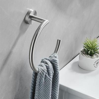 Silver Towel Ring, Semi-Circular Stainless Steel Towel Ring, Towel Holder, Wall Mounted Towel Ring