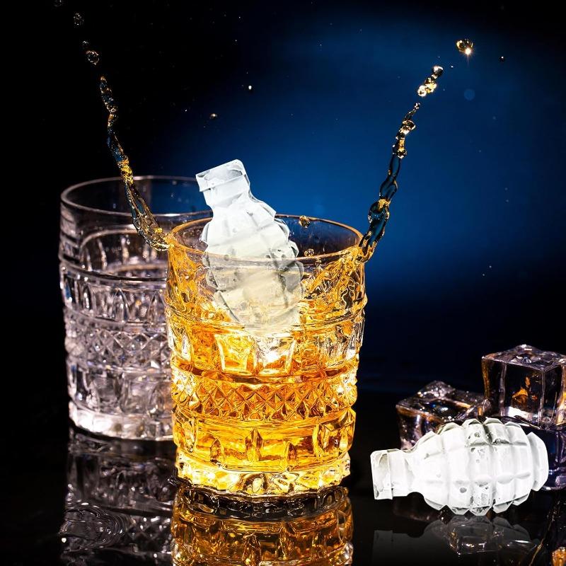 1/2 Sets Grenade Shape Ice Cube Tray, Food Grade Silicone Mold for Large Slow-Melt Ice, Dishwasher Safe Easy Release