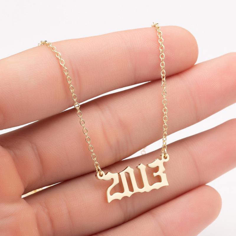 2025 Stainless Steel Year Necklace – Birthday Pendant, Bestie Gift, Versatile Slimming Chain