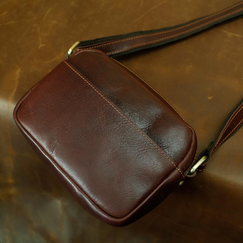 

Мужская сумка через плечо Crazy Horse из кожи с сумкой через плечо, маленькая сумка через плечо для телефона в стиле ретро из натуральной кожи, почтальон