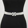 Wide Elastic Waistband Bling Women Waist Belt Sweet Pearl Waist Belt  Skirt Decoritive