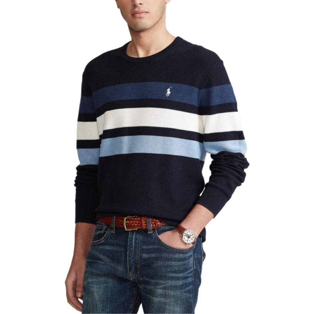Polo Ralph Lauren Standard Fit Striped Cotton Mesh Knit Top Men Tops MNPOSWE16820678-410