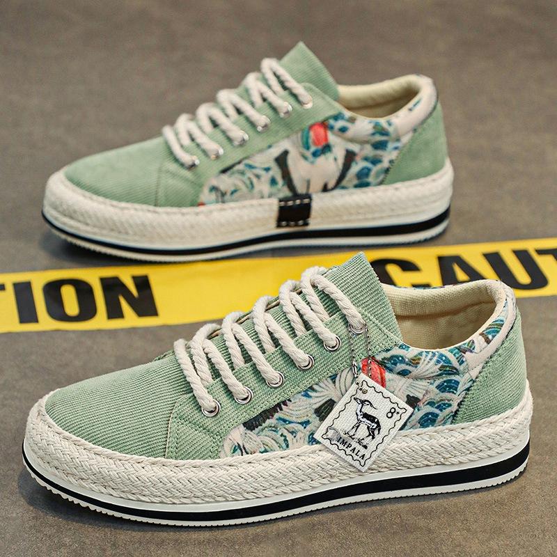 

Низькі кеди чоловічі туфлі весна та літо 2024 нові солом яні вельветові тканинні туфлі чоловічі на плоскій підошві персоналізовані трендові туфлі студенти 44