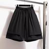 2024 Summer Plus Size Women's Elastic High Waist A-line Loose Casual Shorts