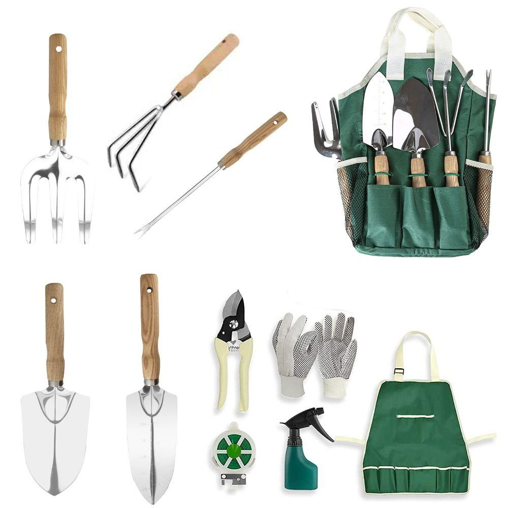 11Pcs/Set Small Spade Garden Tool Set Loosen Soil with Storage Tote Bag Bonsai Tools Effort-saving Digging Weeding