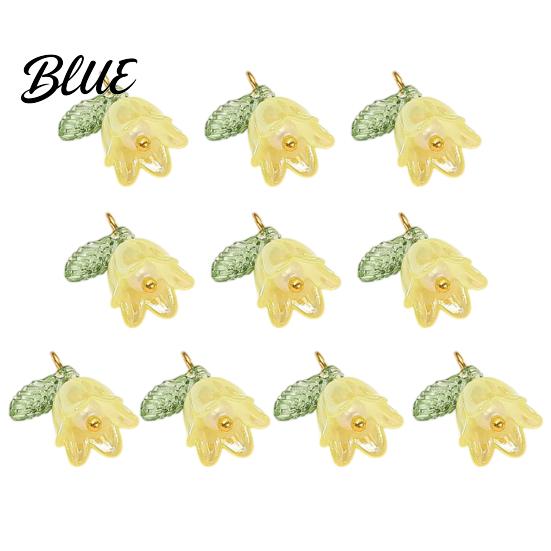 Three-dimensional Flower Charm 10Pcs DIY Pendant Three-Dimensional Simulation Texture Resin
