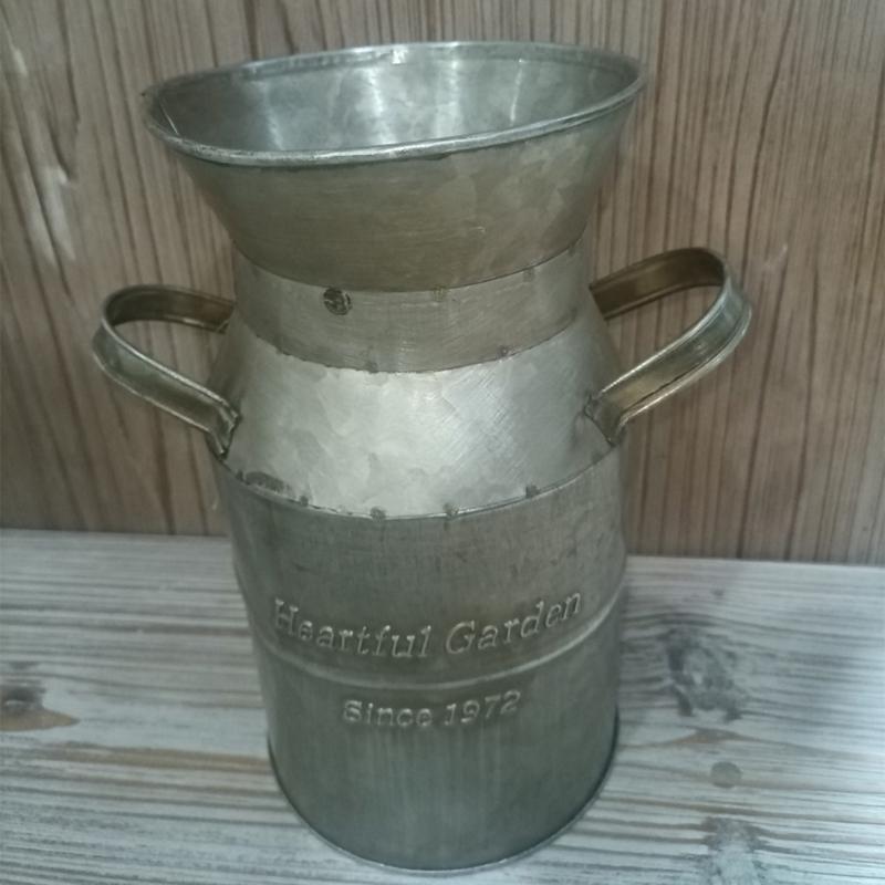 Fransk lantlig stil Antik blomvas Rural bordsdekorationer Inomhus Utomhus Bröllopsfestdekoration Järn Planteringskruka Hink