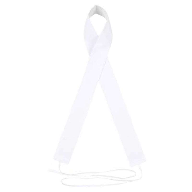 Chinese Ancient Style Detachable False Collar Crisscross Neckline White Skinny Long Scarf Waistband for Women Mens