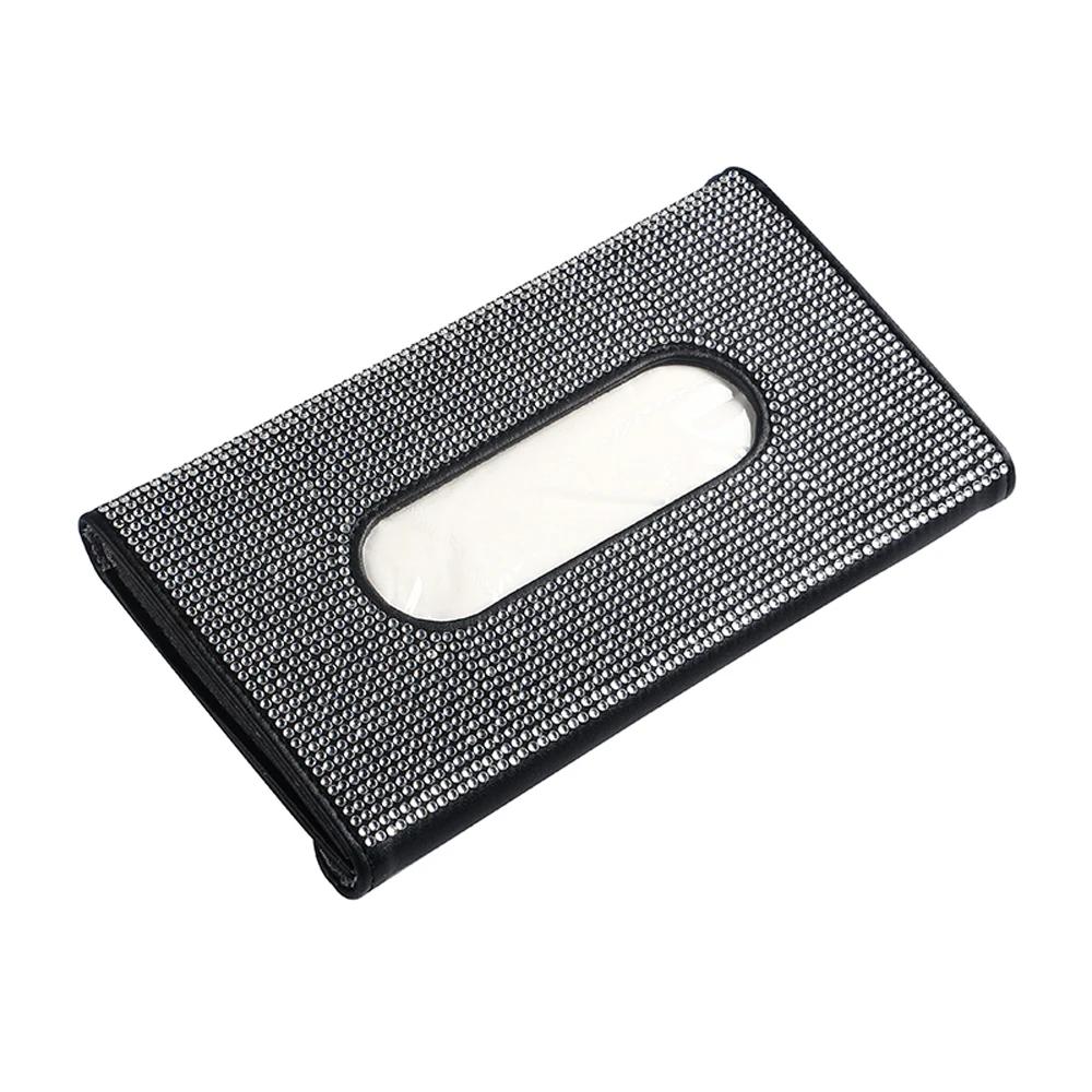 Kristall Auto Taschentuchhalter Handtuch Auto Sonnenblende Taschentuchbox Auto Aufbewahrung Autozubehör Diamant Auto Innenraumzubehör für Frau