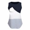 Women Convenient Lactation Pregnant Nursing Round Neck Sleeveless Stripe Gravida Clothing Maternity Shirt