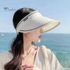 Sun Visor Hat Large Brim High Toughness Quick-drying Non-stuffy Letter Decor Beach Protection Multi-colors Breathable Women Cap for Daily Life Outdoor