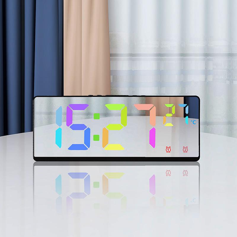 Creative Multi-functional Electronic Clock Simple Large Screen Clock Multi-set Alarm Clock Student Bedside Clock