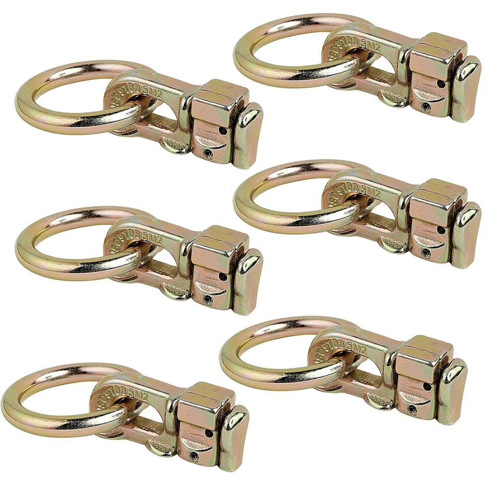 

6 шт. Крепеж L-Track с двойным шипом и кольцом O-образным, используемый с направляющей L-Track для кузова грузовика, прицепа, контроля груза, пикапа, RV, квадроцикла золотистый