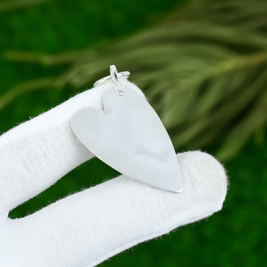 Sterling Silver Prehnite Rough Stone Handcrafted Bezel Engagement Sister Pendant