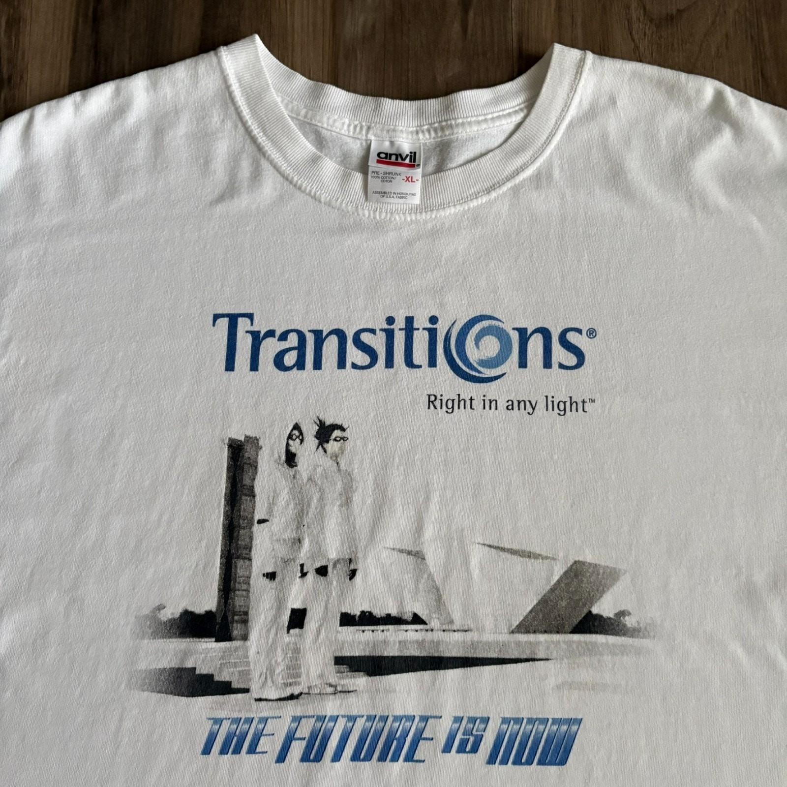 Vintage Transitions Lenses Glasses Promo Men s Size XL White Rare Unisex T-Shirt M