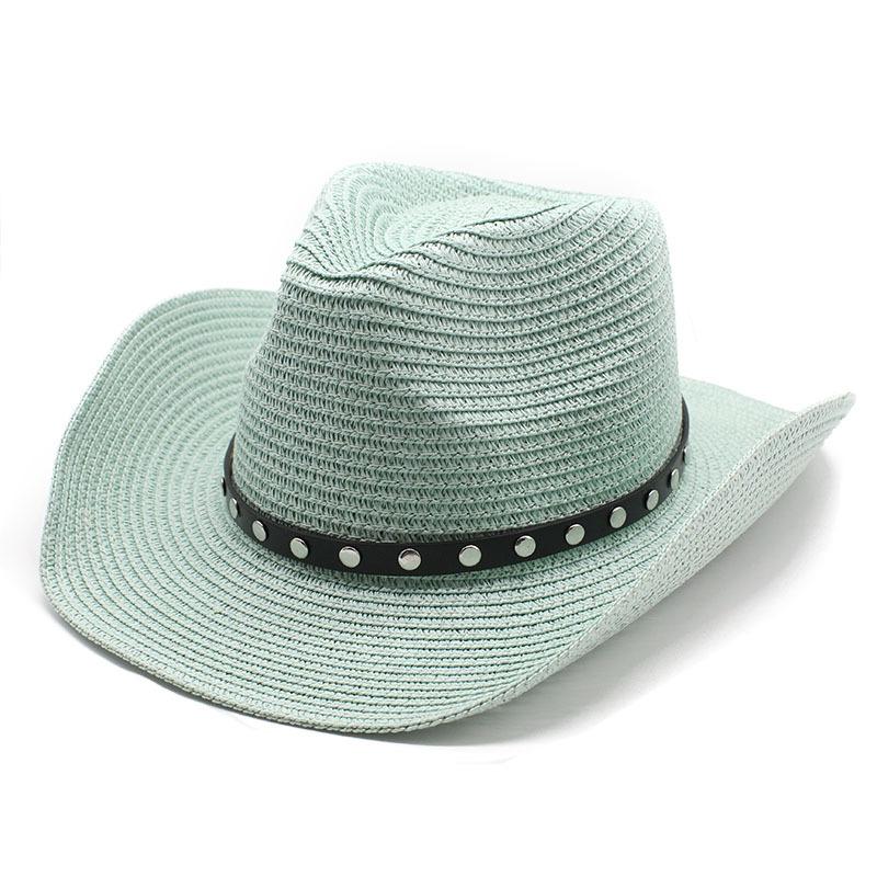 Cowboy Hat Men'S Summer Sun Hat Sun Hat Uv Protection Straw Hat Summer Beach Hat