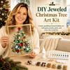 DIY Jeweled Christmas Tree Art Kit 20*15cm Exquisite Pearl Painting Art Fun with Frame Gem Painting Kit Christmas Present