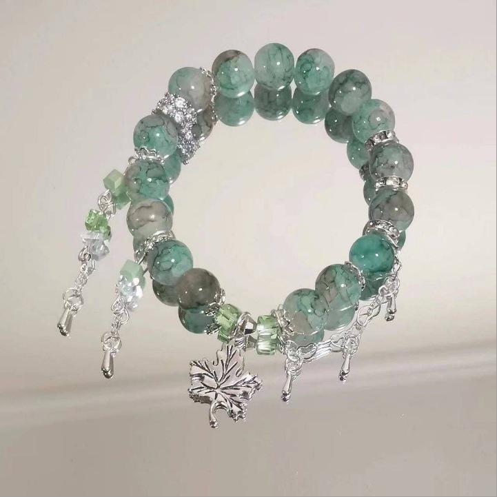 Clear Lotus Beaded Bracelet: Chinese Style Light Luxury Versatile Jewelry for Women