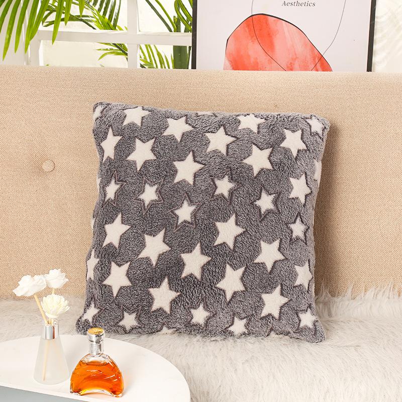 

Новая Звездная Стеганая Наволочка из Кроличьего Меха, Наволочка для Диванной Подушки, Наволочка для Подушки для Поддержки Поясницы для Офиса 45 * 45Cm double-sided without core