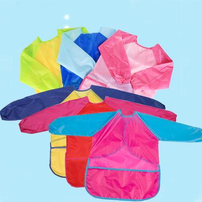 Overcoat Apron for Children's Painting Art Training Painting Reverse Wear Waterproof Overcoat Can Insert Pen Long-sleeved Apron