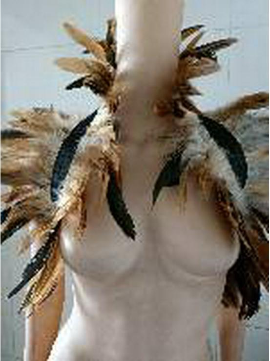Feather Shawl & Cape: Elegant Faux Collar Vest and Scarf Combo