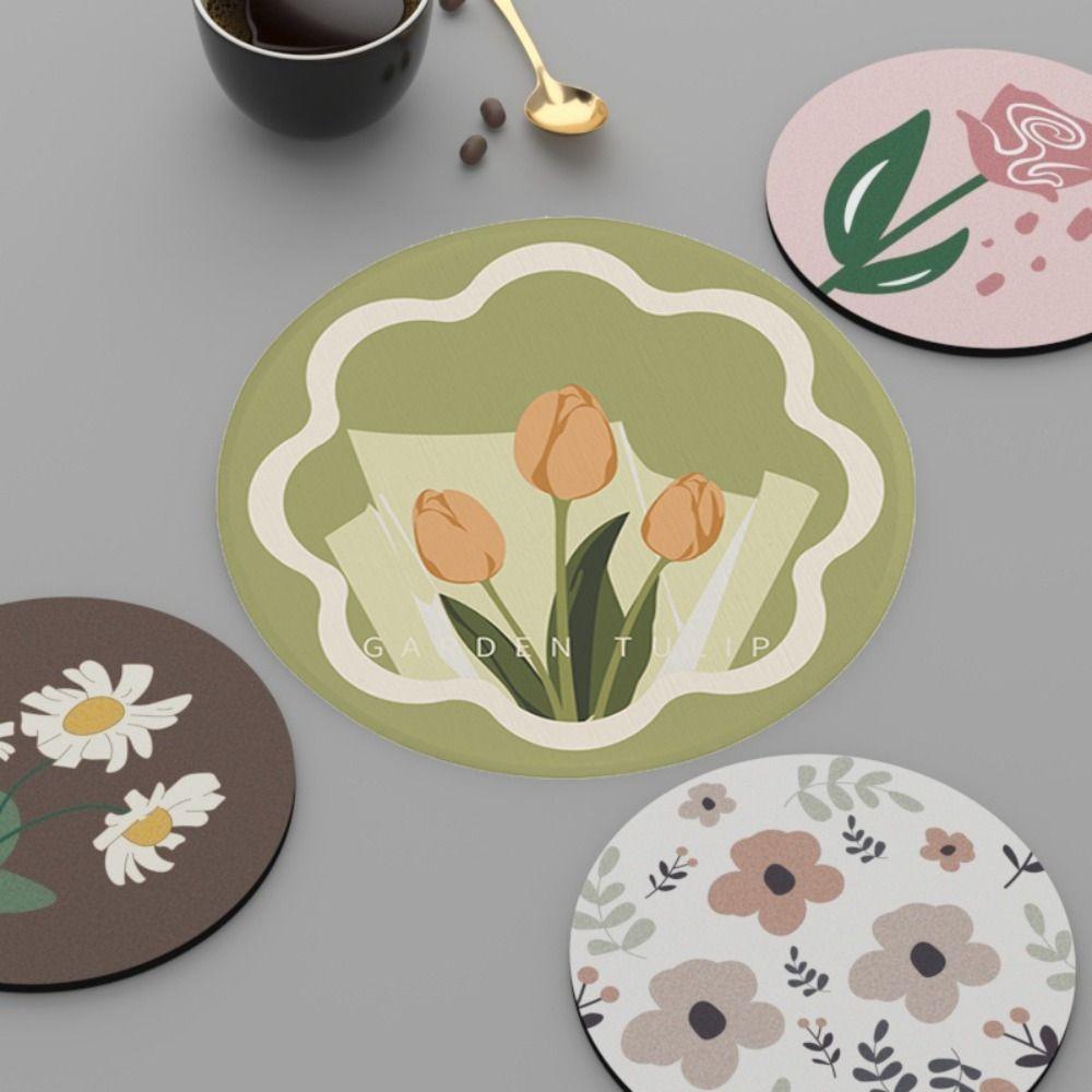 3PCS Anti-oil Heat Insulation Pad Morandi Color Dining Table Mat Kitchen Accessories Mug Mats  Home