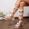 Fashion 2025 Summer Women's Low Heels Cross Strap Mary Jane Shoes Party Wedding Cosplay White Red Black Beaded Bow Princess Lolita Shoes