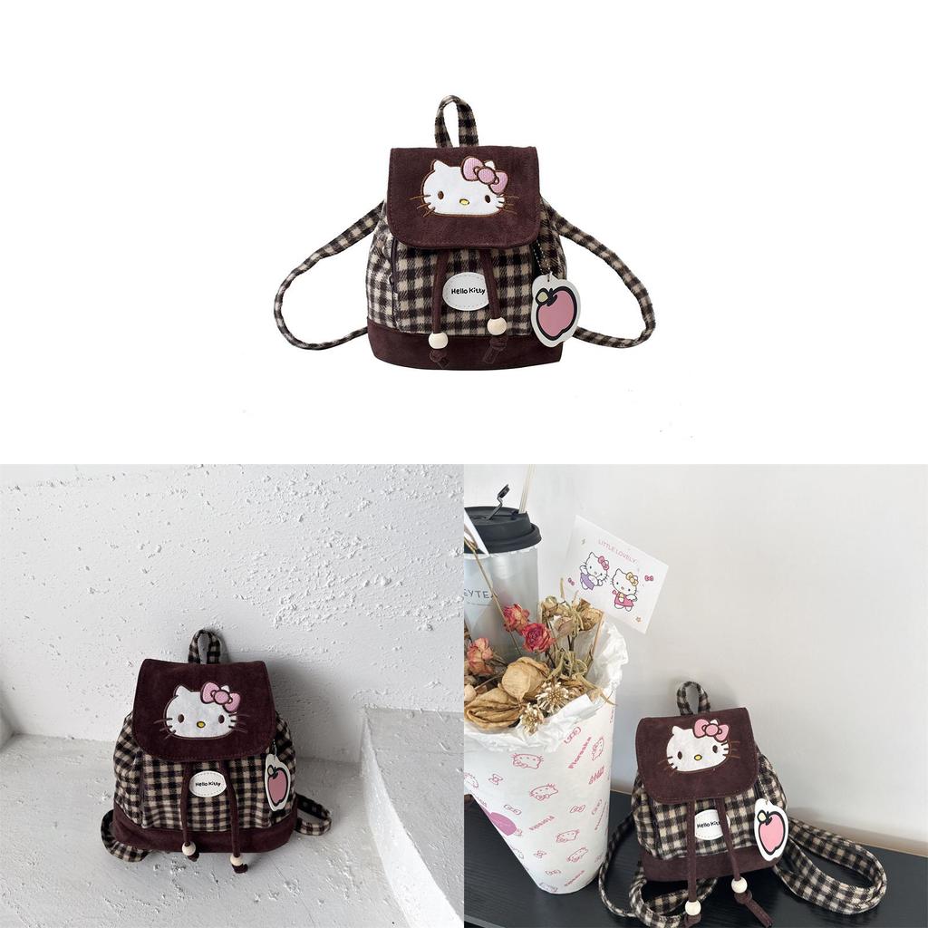 Hello Kitty Kids Backpack For Girls With Embroidered Geometry And Padded Straps