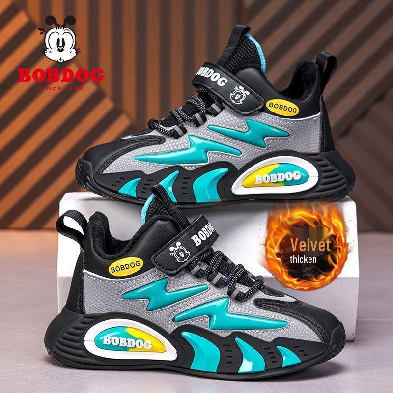 Bobodou Boys  Winter Warm Velvet Lined Cotton Sports Shoes for Kids 36