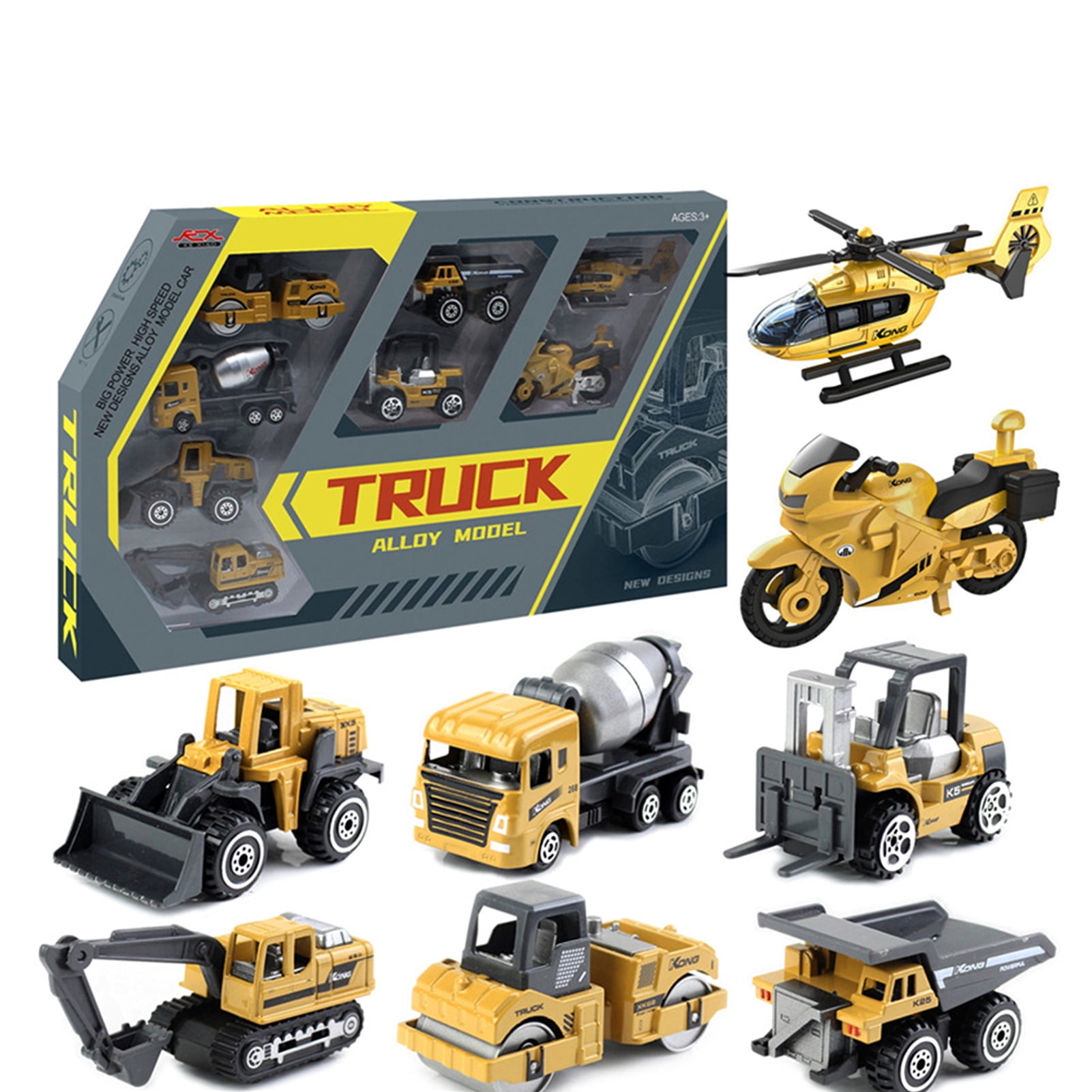 

Классические игрушечные машинки в масштабе 1/64, реалистичные модели строительных грузовиков с привлекательным запахом 1/64-Size:7.5-8cm,8Pcs