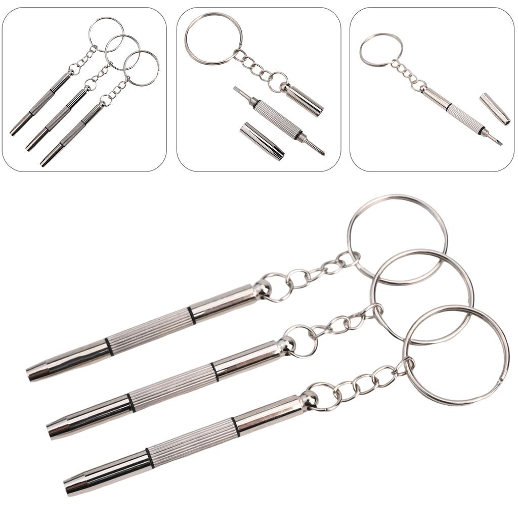 3PCS Portable Stainless Steel 3-in-1 Screwdriver Set For Eyeglass Watch Mobile Device Screw Repair Home Hand Tools