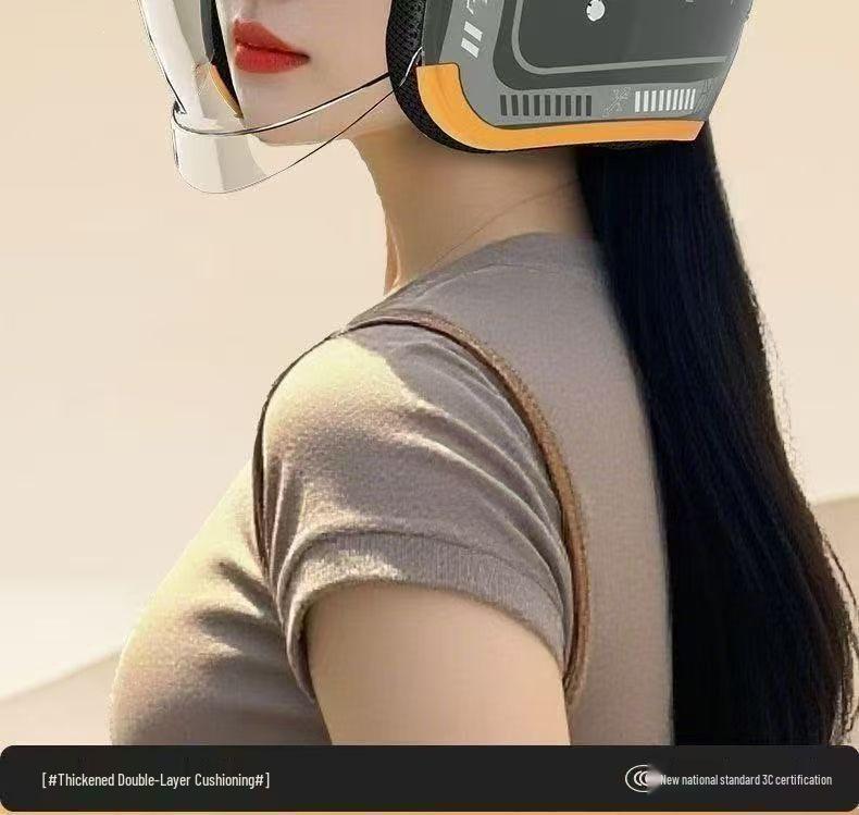Unisex Electric Vehicle Helmet - All-Season, Full-Face Safety Helmet for Scooters and Motorcycles