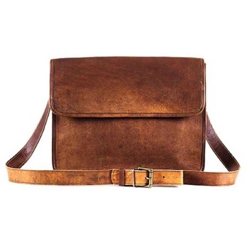 Bag Leather Laptop Genuine Messenger Men's Vintage Briefcase Satchel New Brown