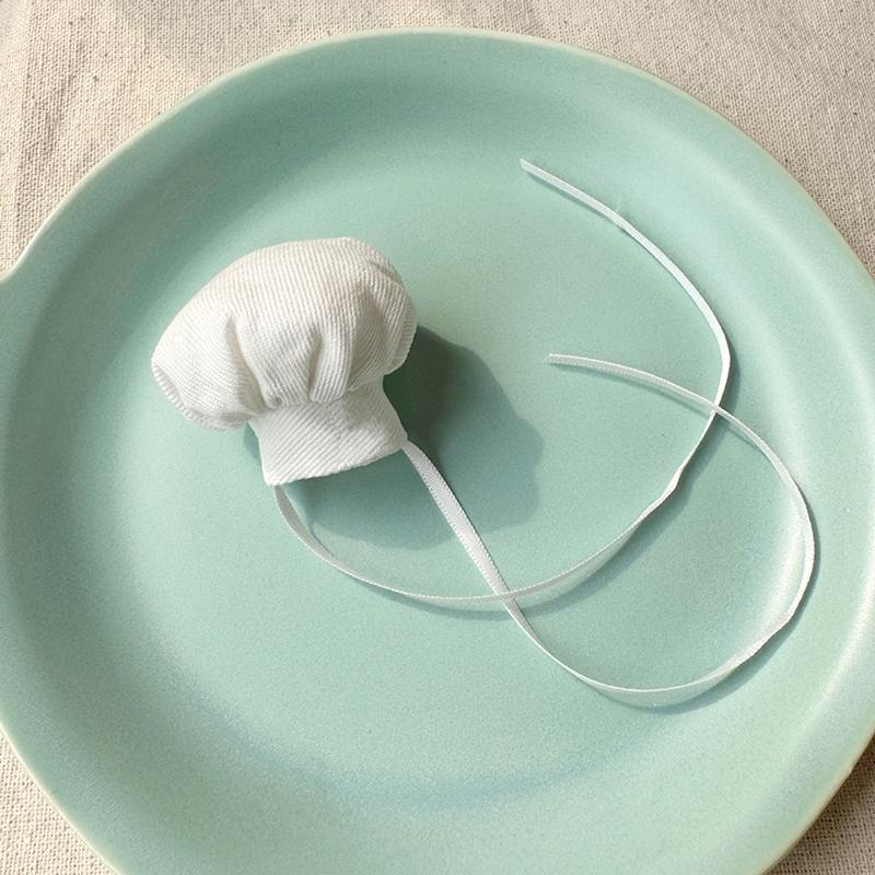 For 10CM Plush Doll Chef Hat Cute Mini Doll Hats DIY Dolls Decoration Accessories Dollhouse Scene Ornament Pretend Play Toys
