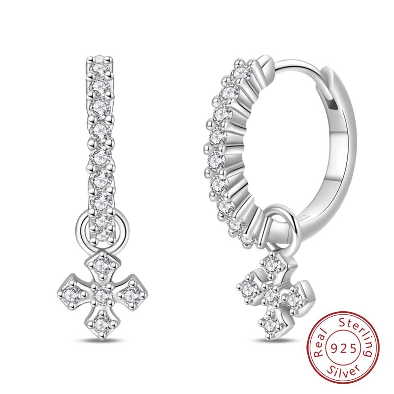 Inlaid Zircon Earrings 925 Silver Minimalist Butterfly Dragonfly Cute Claw Hoop Earrings Women Exquisite Party Jewelry