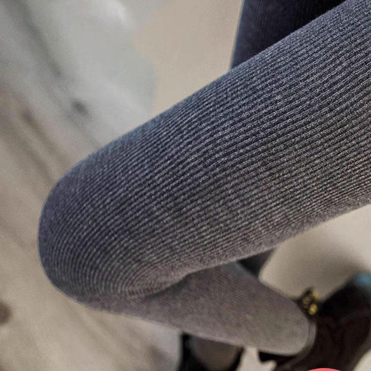 Γυναικείο Κολάν με Γκρι Ριγέ Βελούδινη Επένδυση για Φθινόπωρο/Χειμώνα - Ζεστό, Χοντρό και Ιδανικό για Εξωτερική Χρήση.