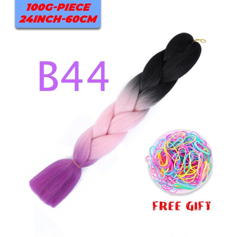 MERISIHAIR Single Ombre Color Synthetic Hair Extension Crochet Twist Jumbo Braiding Long Hair