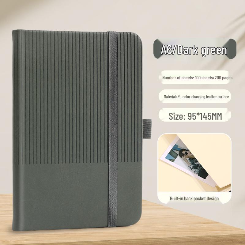 A7 Black Portable A6 Notebook for Students - Mini Pocket-Sized, Simple, Handy Carry-On