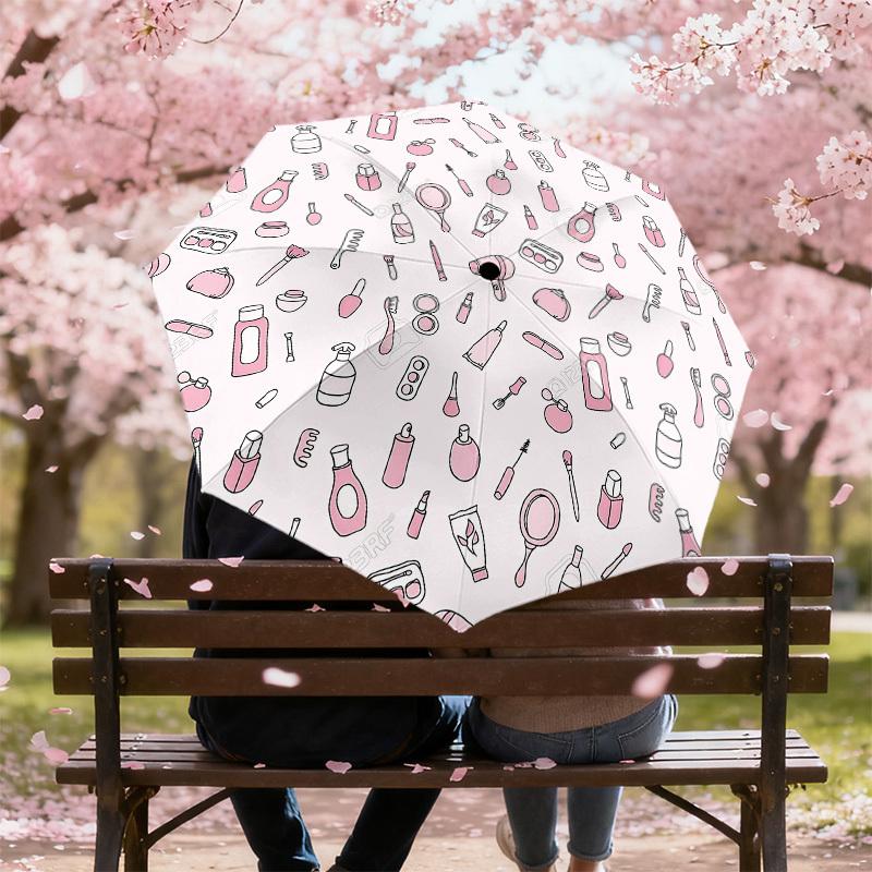 1PC beauty makeup Automatic Open/Close Umbrella with Windproof, 8-Rib Sturdy Canopy, Durable Ribs, Fashionable Design1306A