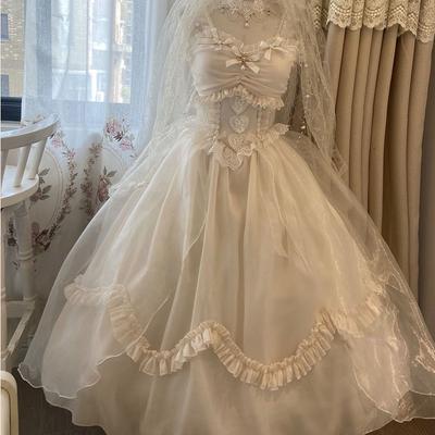 Flower Wedding Lolita Skirt Lolita Princess Large Skirt JSK Suspender Dress Wedding Dress