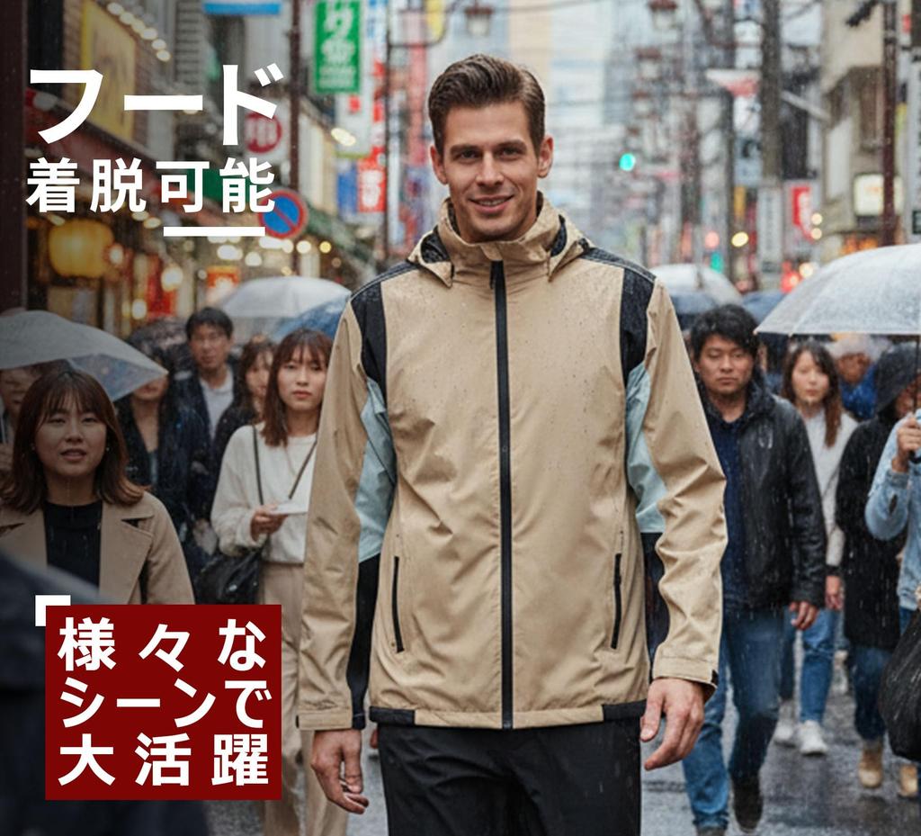 Aoki Outdoor Men's Waterproof Rainsuit Set, Perfect for Golf, Windbreaker, and Mountain Parka. Breathable, Lightweight, and Windproof.