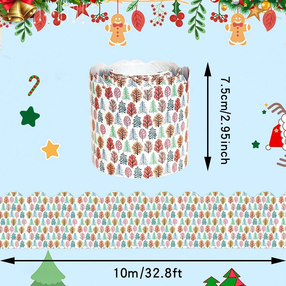 Handmade Crafts Border Paper No Adhesive Bulletin Board Border Decorative Stickers Christmas