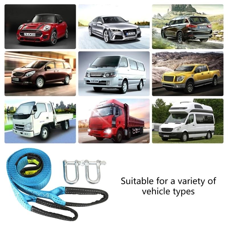 High Tensile Car Towing Belt Safety Towing Strap Emergency Towing Rope High Visibility Towing Enhances Safety Features
