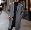 Men's Long Woolen Lapel Collar Overcoat