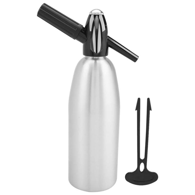 

Good-Soda Water Bottle 1L Portable Soda Syphon Bottle Soda Maker With Pressure Regulator For DIY Mojitos Cocktails Juices срібний