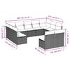 Vidaxl 11-Cz. Garden Lounge Set, Cushions Black Rattan Pe