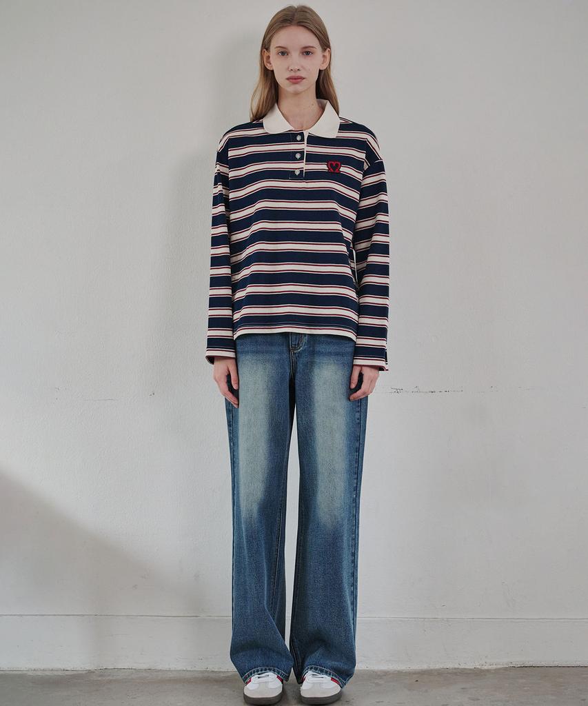 MALOUPE 5108 Striped Polo Shirt (Navy)