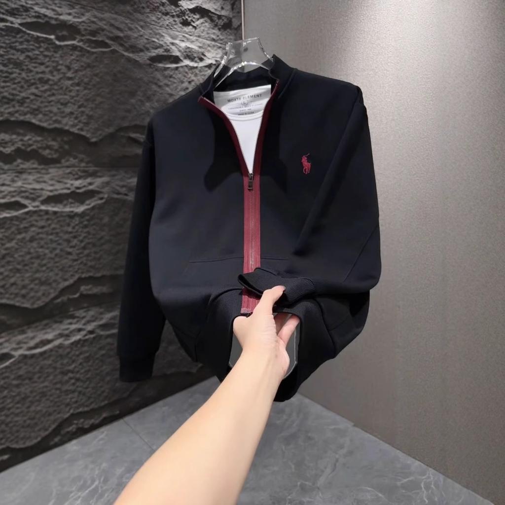 Stand-up Collar Color Matching Zipper Sweater Youth Fashion Versatile Cardigan Jacket
