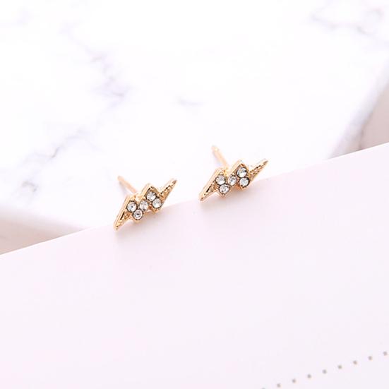 6Pairs/Set Simple Women Big Small Lighting Rhinestone Stud Earrings Jewelry